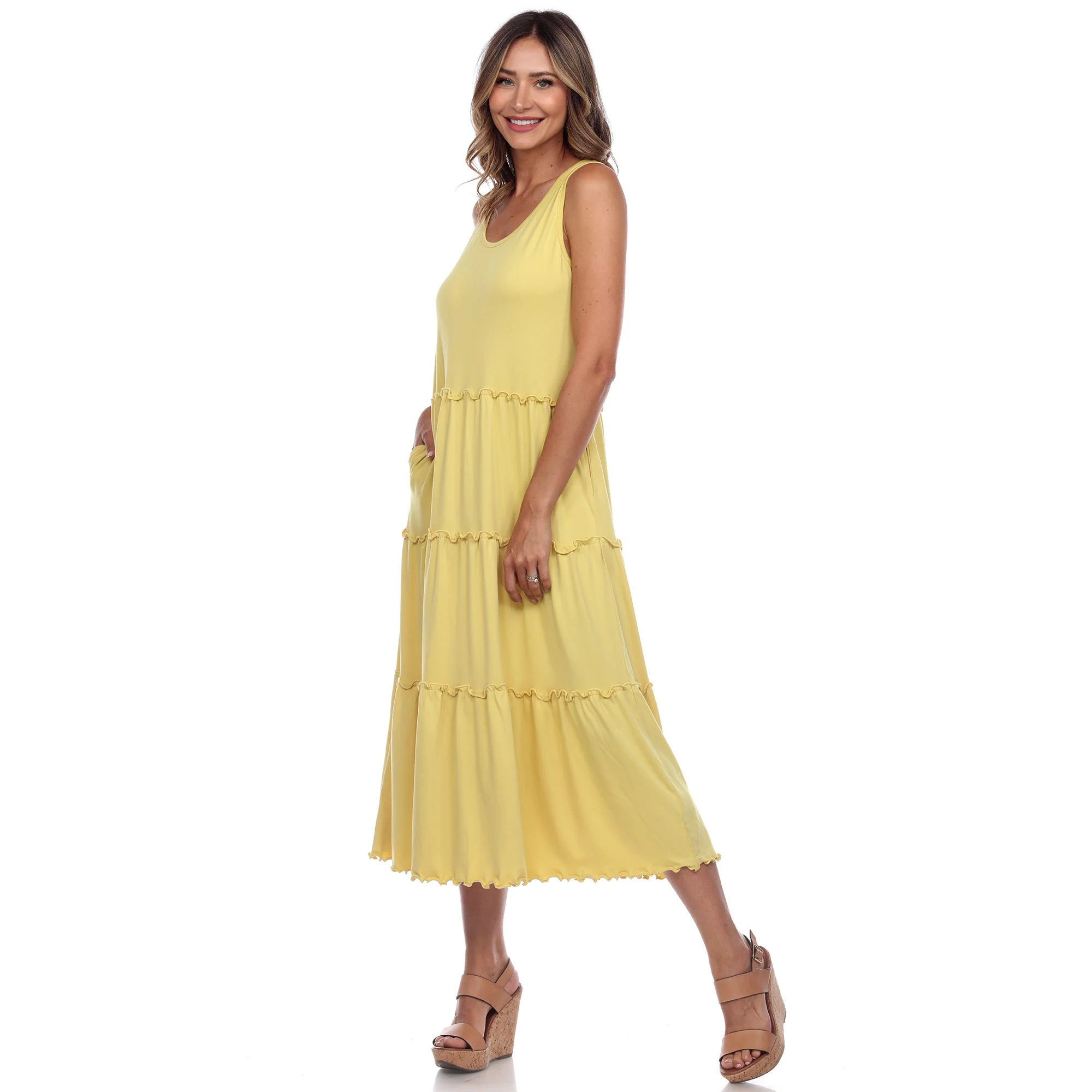 Scoop Neck Tiered Midi Dress - Image 47
