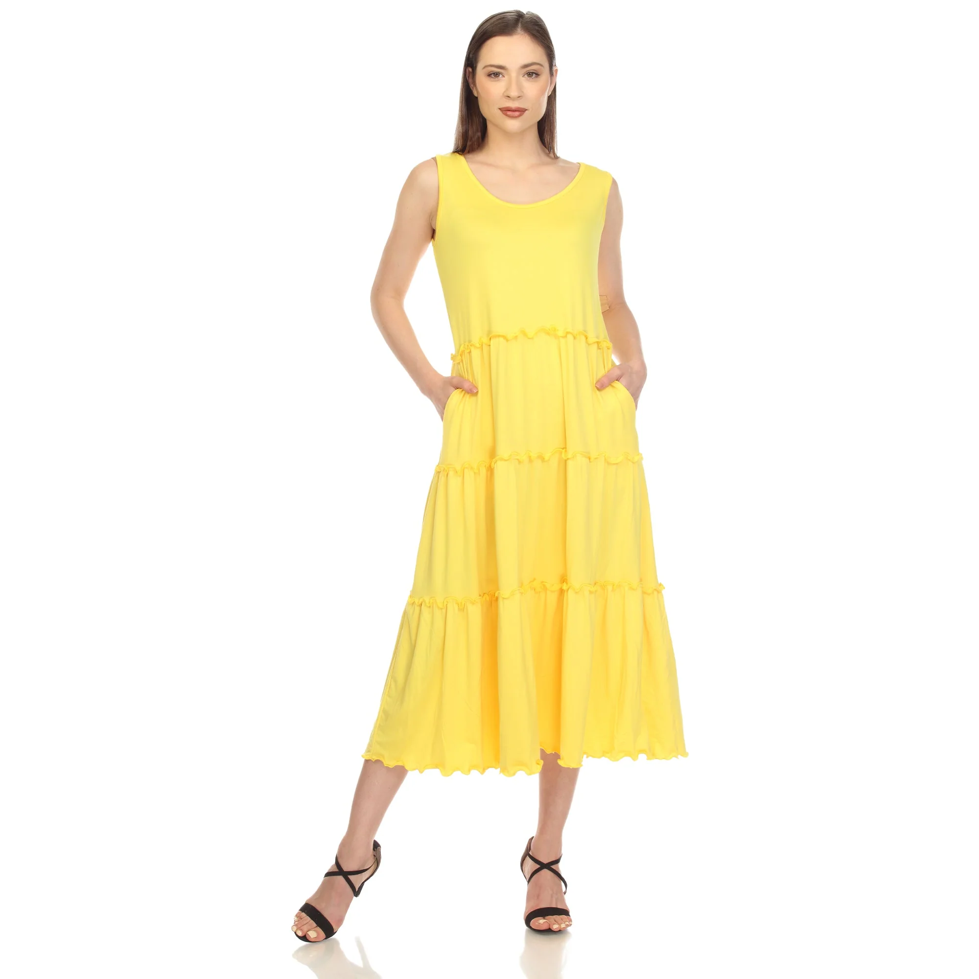 Scoop Neck Tiered Midi Dress - Image 5