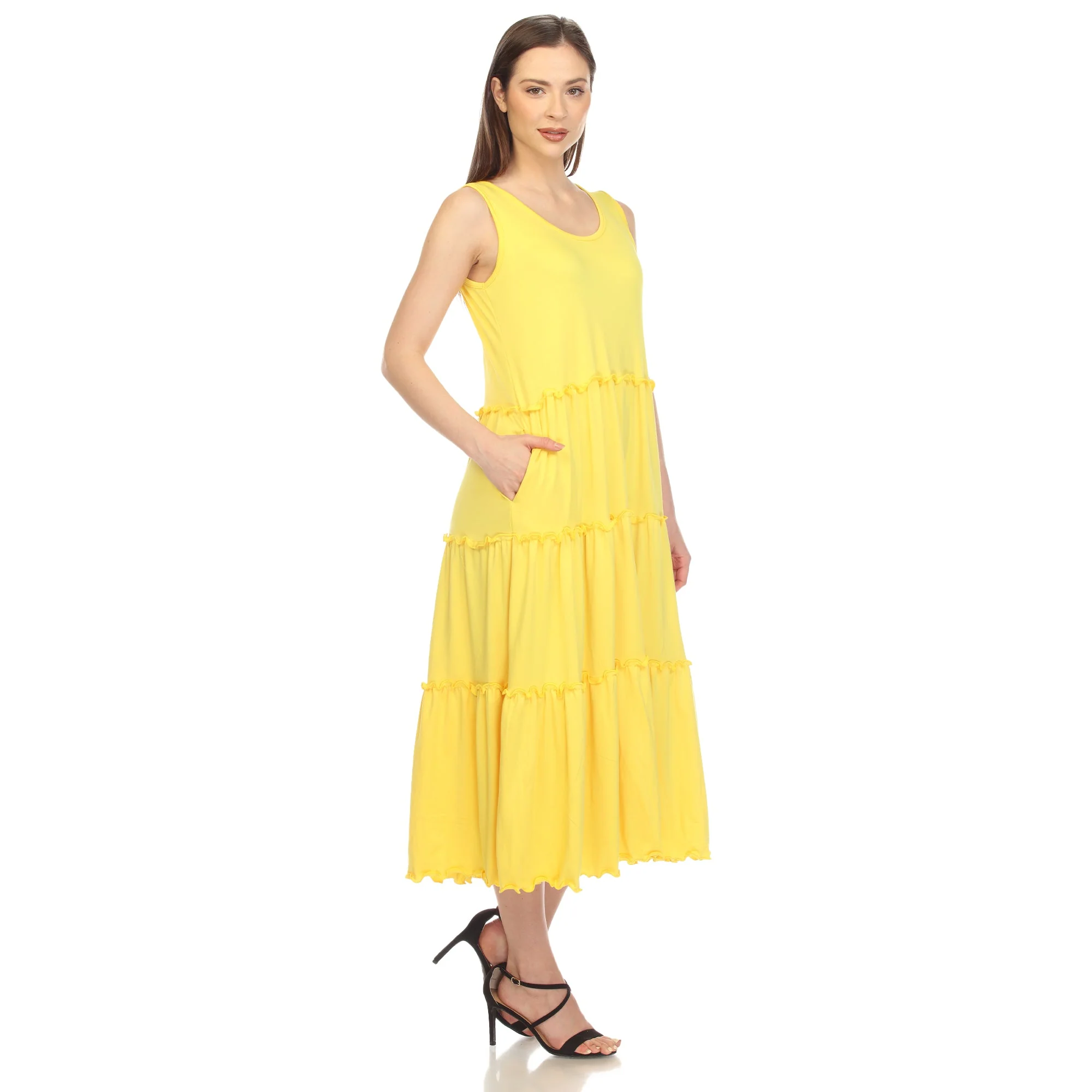 Scoop Neck Tiered Midi Dress - Image 6