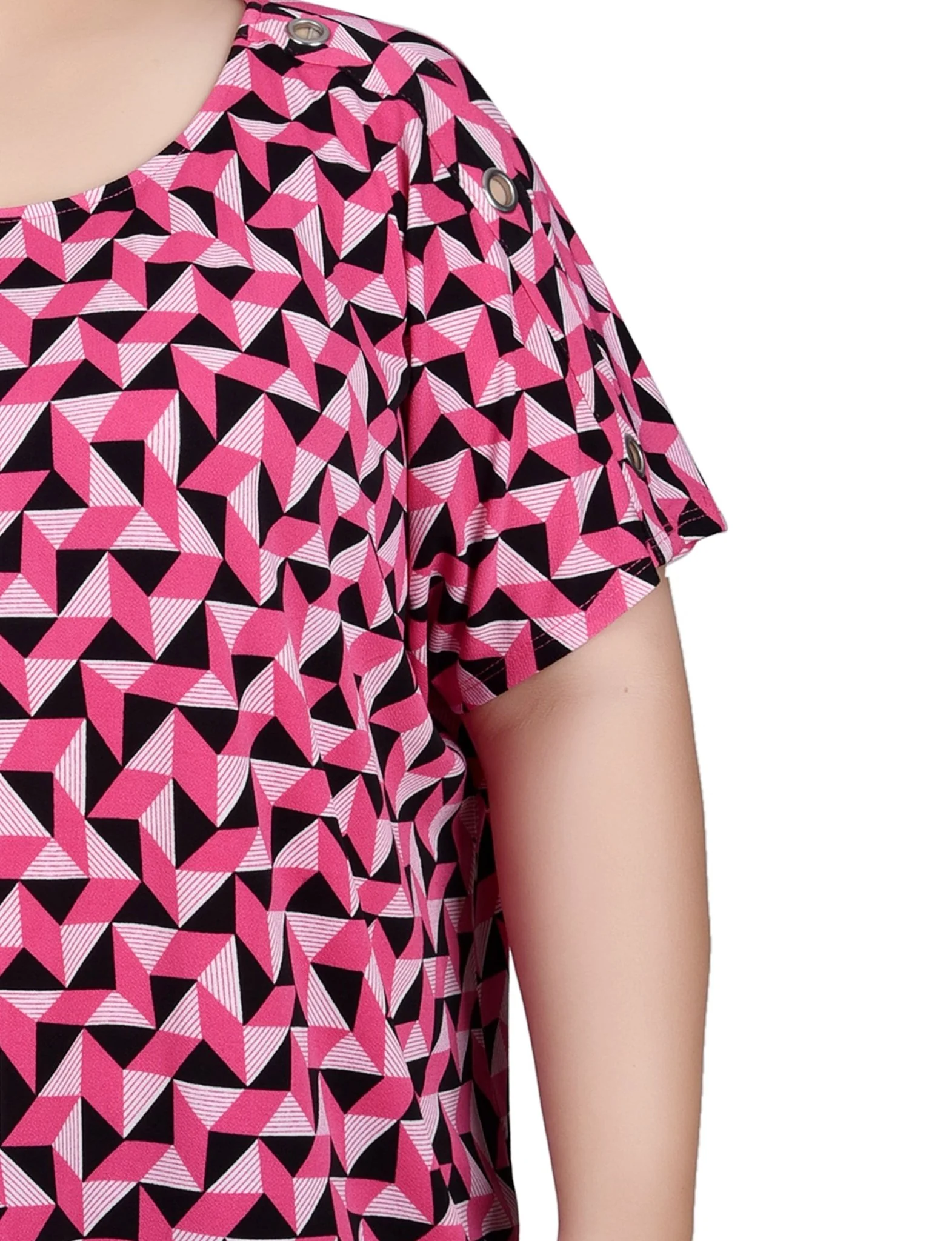 Short Sleeve Extended Sleeve Tunic Top - Plus - Image 19