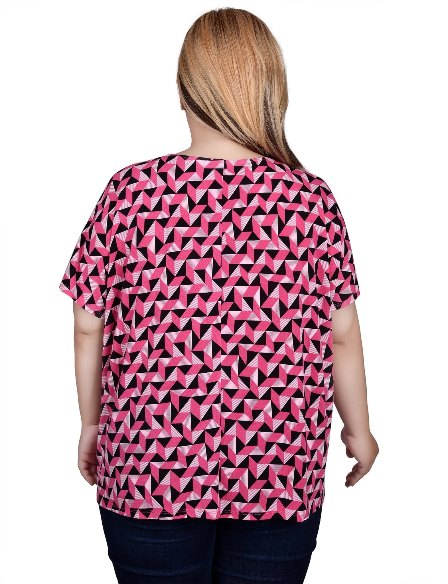 Short Sleeve Extended Sleeve Tunic Top - Plus - Image 20