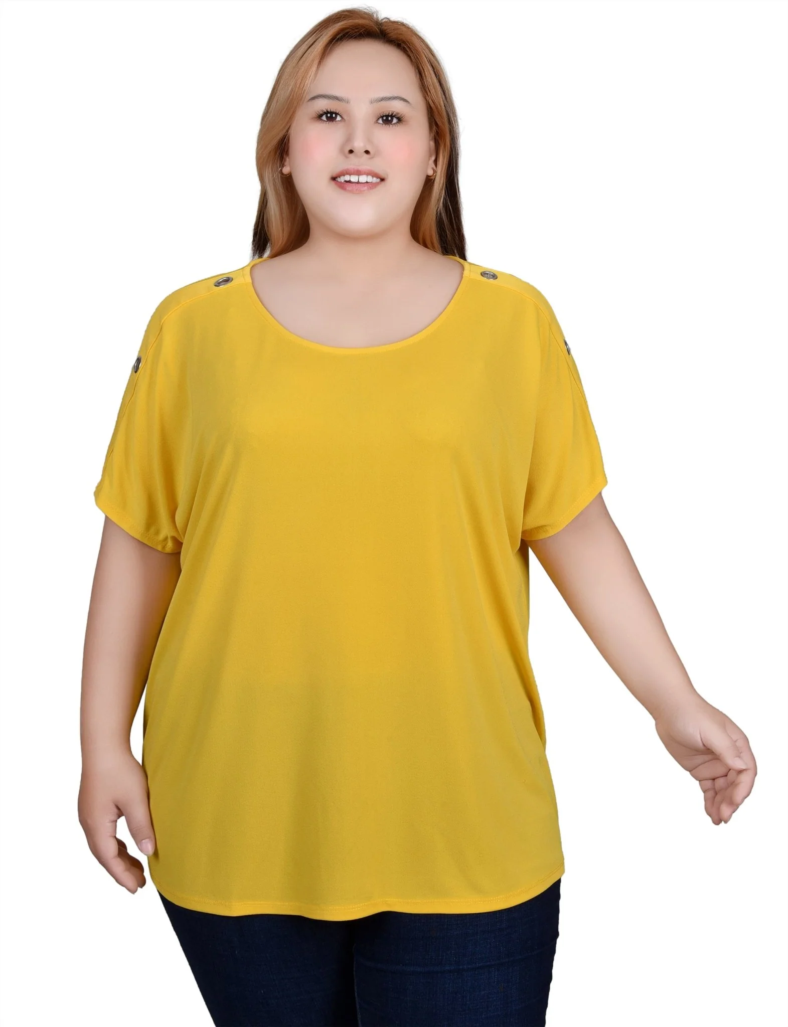 Short Sleeve Extended Sleeve Tunic Top - Plus - Image 9