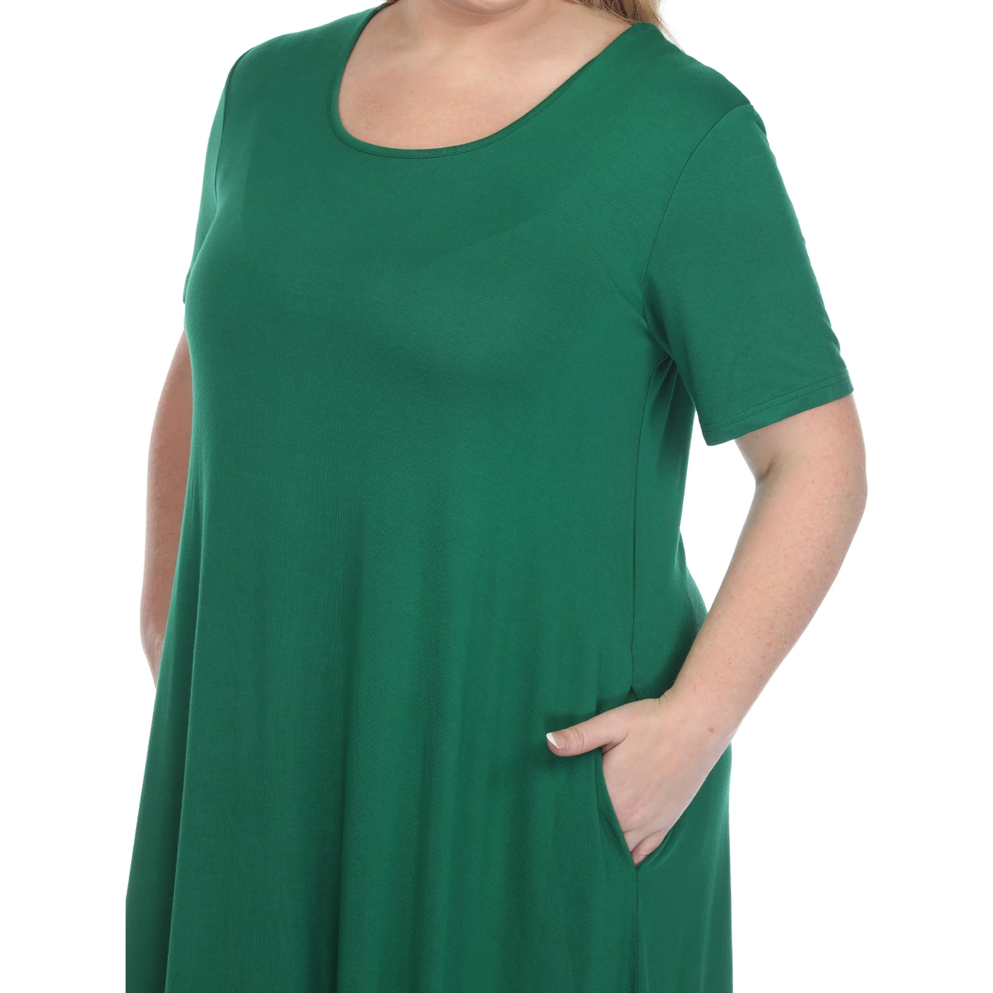 Short Sleeve Pocket Swing Midi Dress - Plus - Image 14