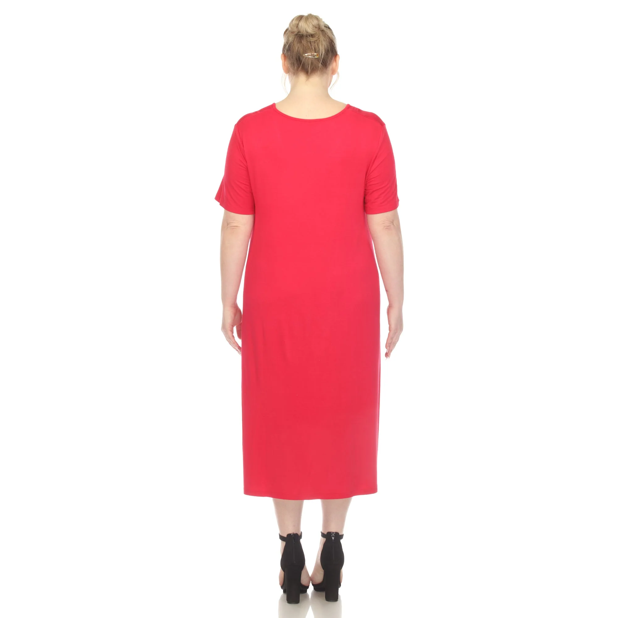 Short Sleeve Pocket Swing Midi Dress - Plus - Image 23