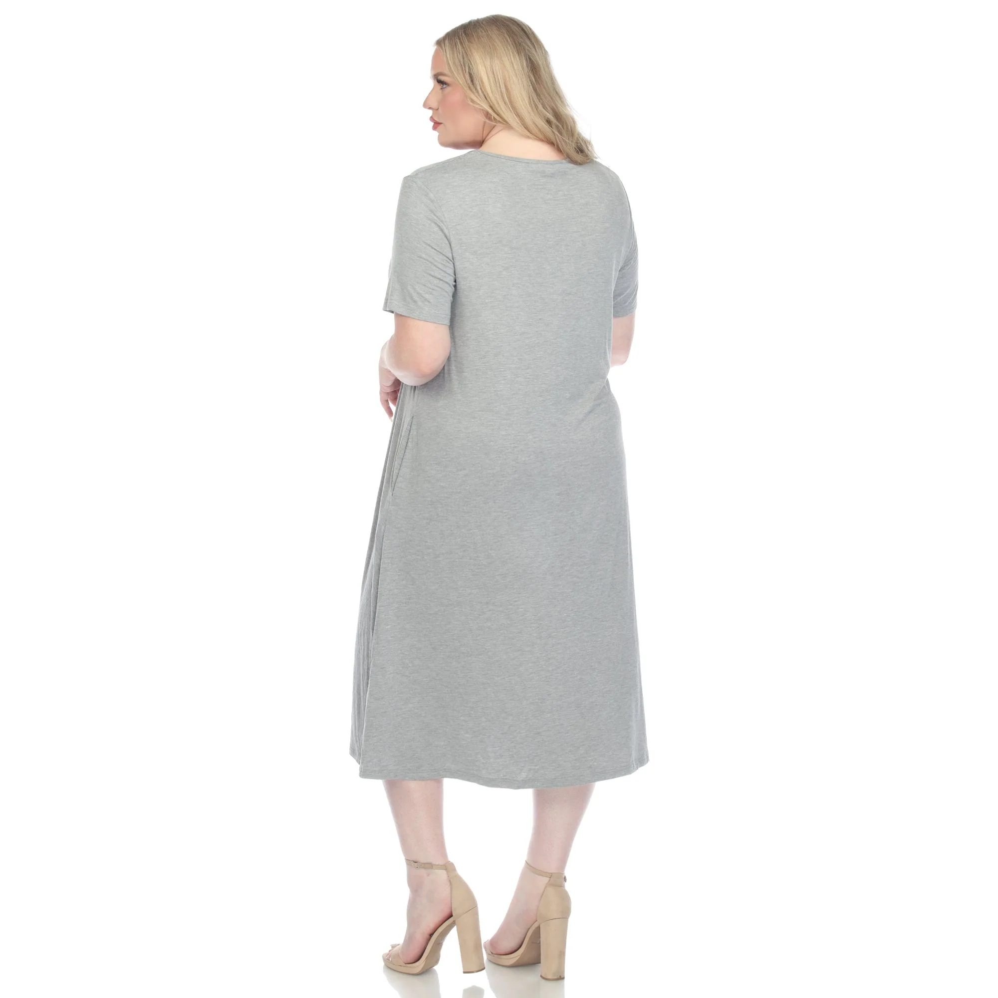 Short Sleeve Pocket Swing Midi Dress - Plus - Image 3
