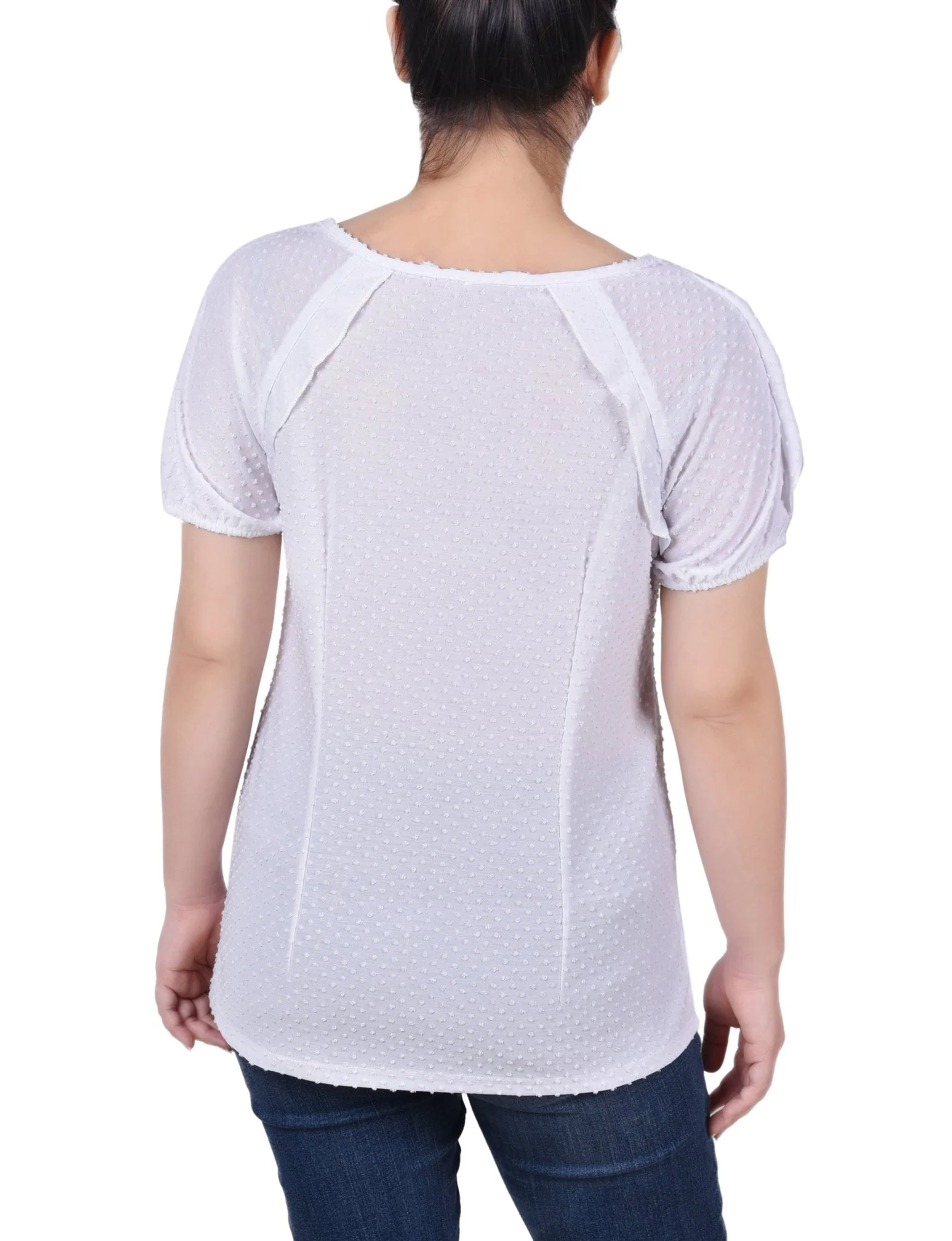 Short Sleeve Swiss Dot Top - Petite - Image 12