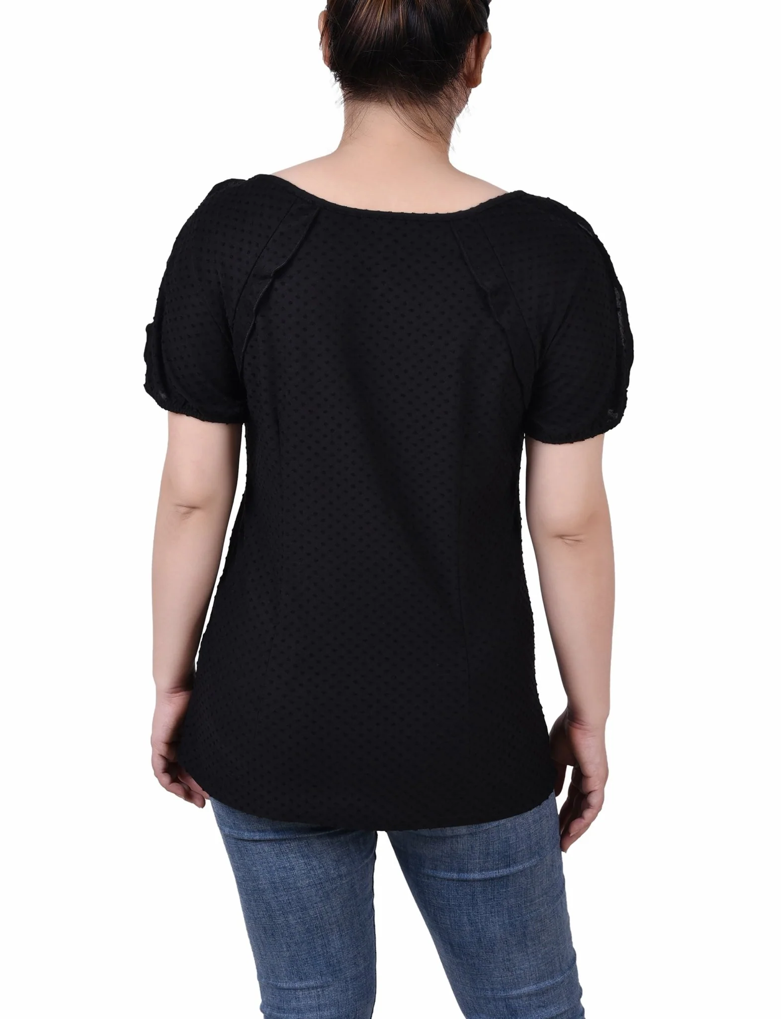 Short Sleeve Swiss Dot Top - Petite - Image 3