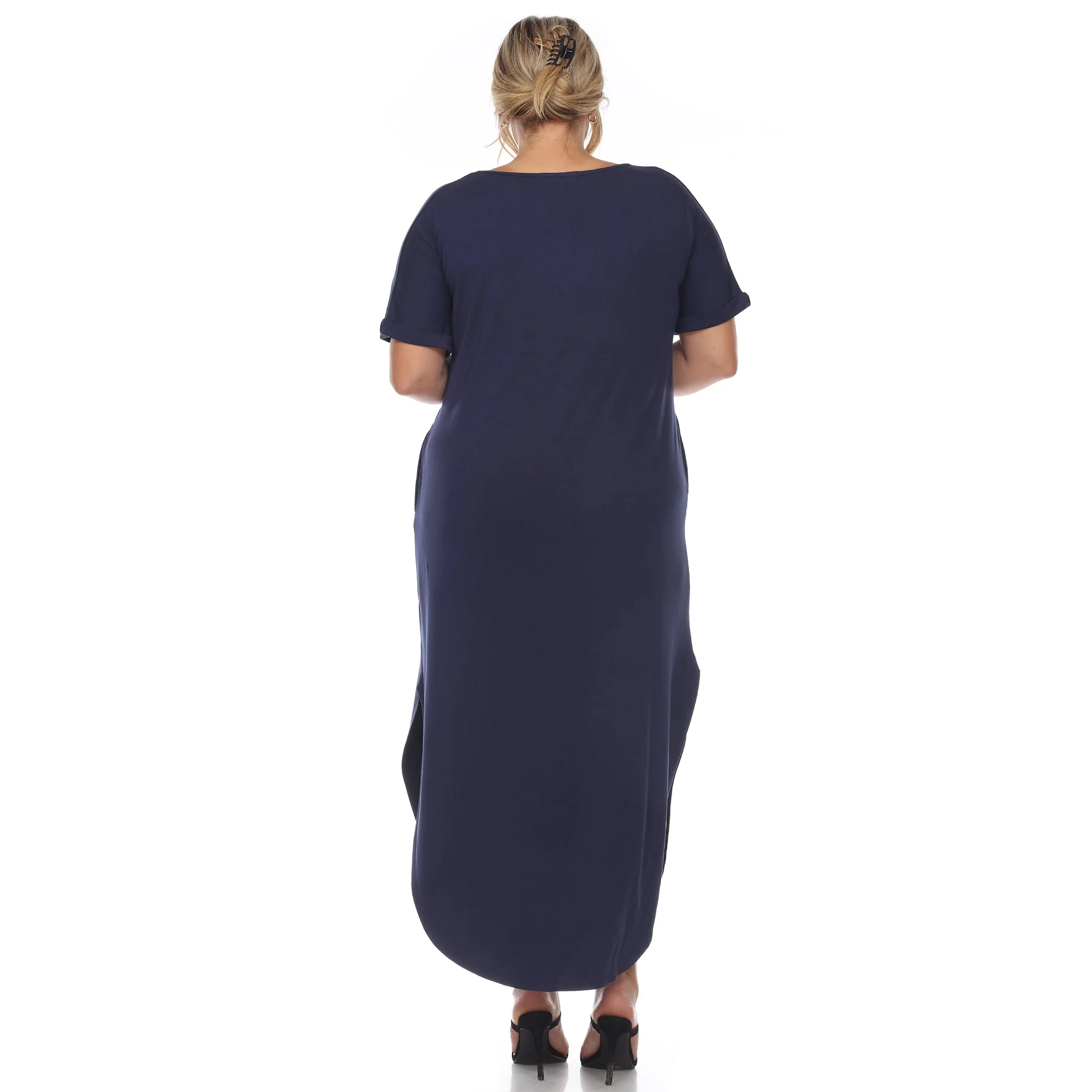 Short Sleeve V-neck Maxi Dress - Plus - Image 24