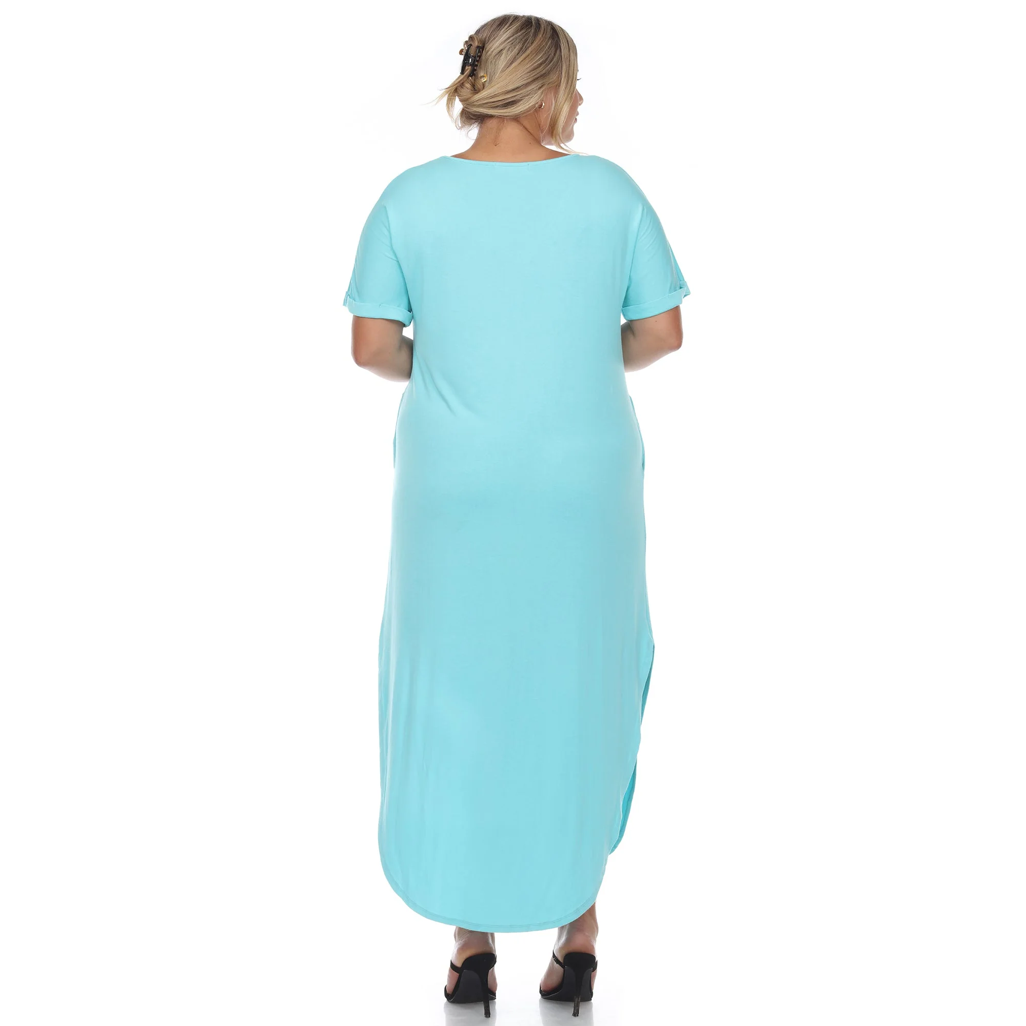 Short Sleeve V-neck Maxi Dress - Plus - Image 4