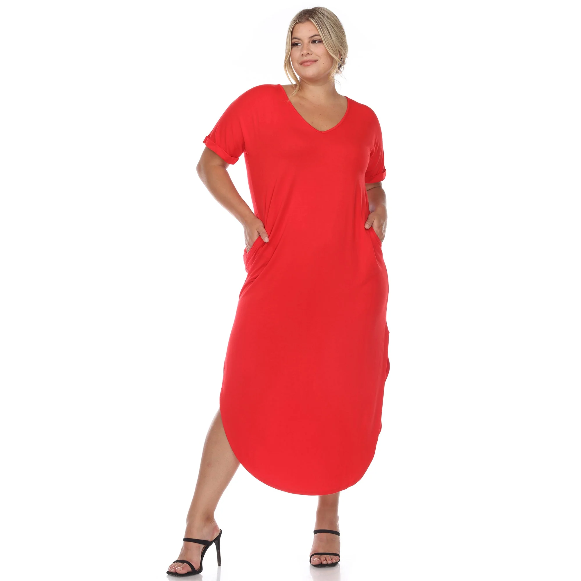 Short Sleeve V-neck Maxi Dress - Plus - Image 6