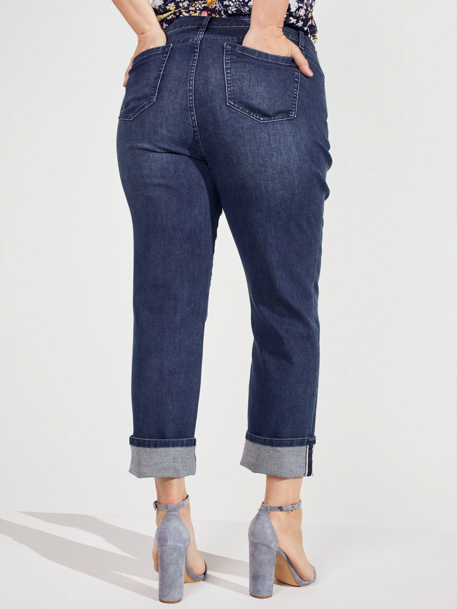 Westport Signature Girlfriend 5 Pocket Selvedge Cuff Jeans - Plus - Image 3