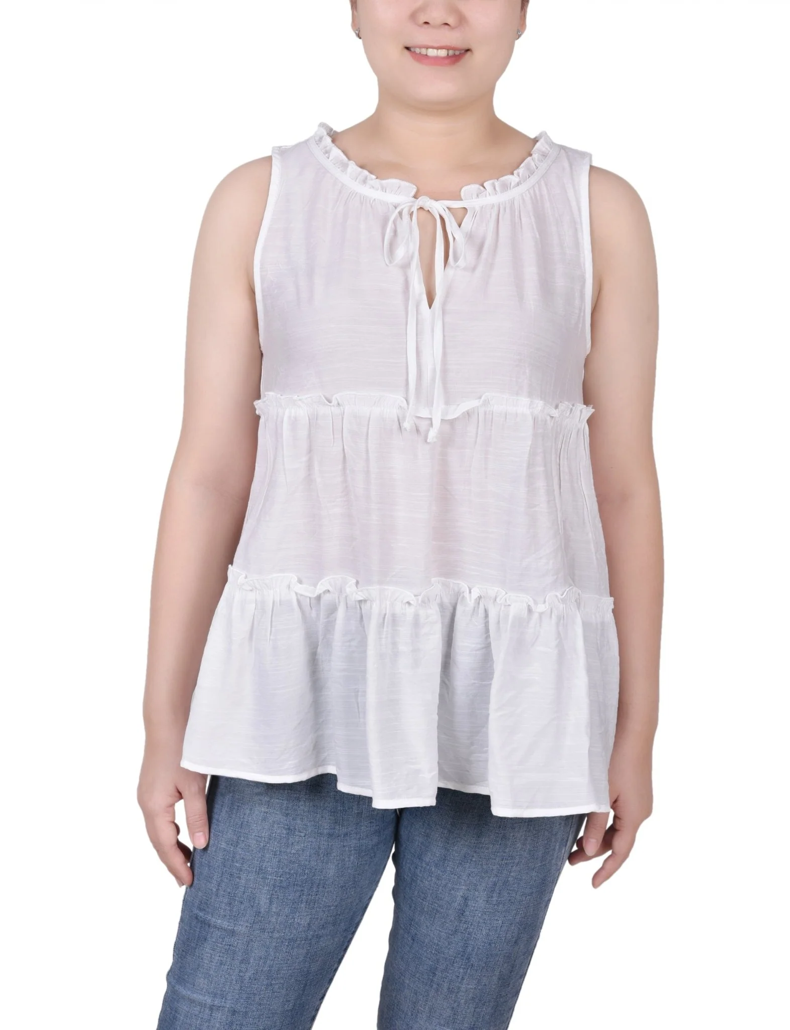 Sleeveless Tiered Blouse - Petite - Image 10