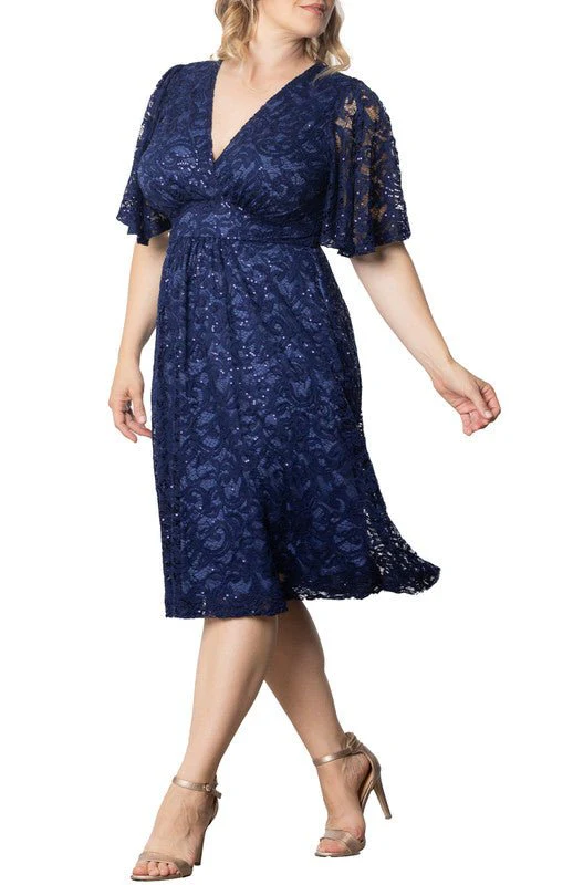 Starry Sequined Lace Cocktail Dress - Plus - Image 15