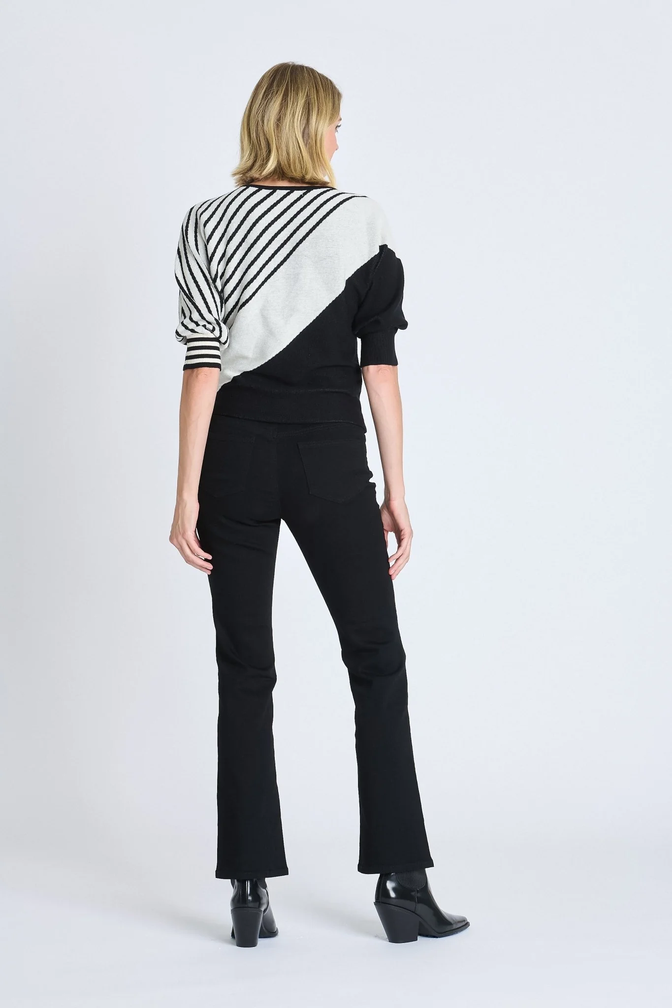 Striped Color Block Dolman Sweater - Image 3