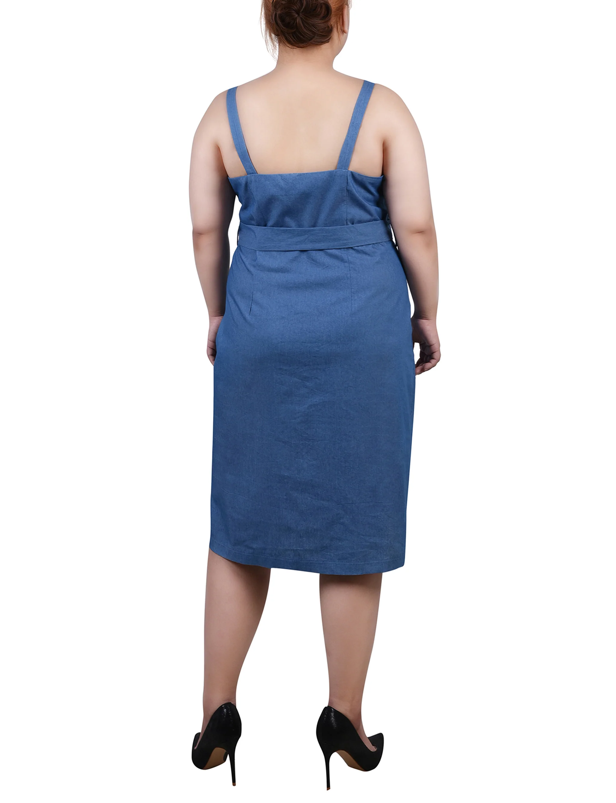 Sweetheart Neck Chambray Sundress - Plus - Image 6