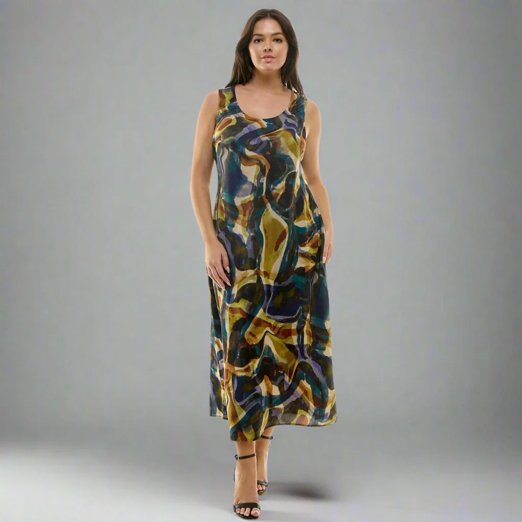 Swirl Sleeveless Midi Dress - Plus - Image 5
