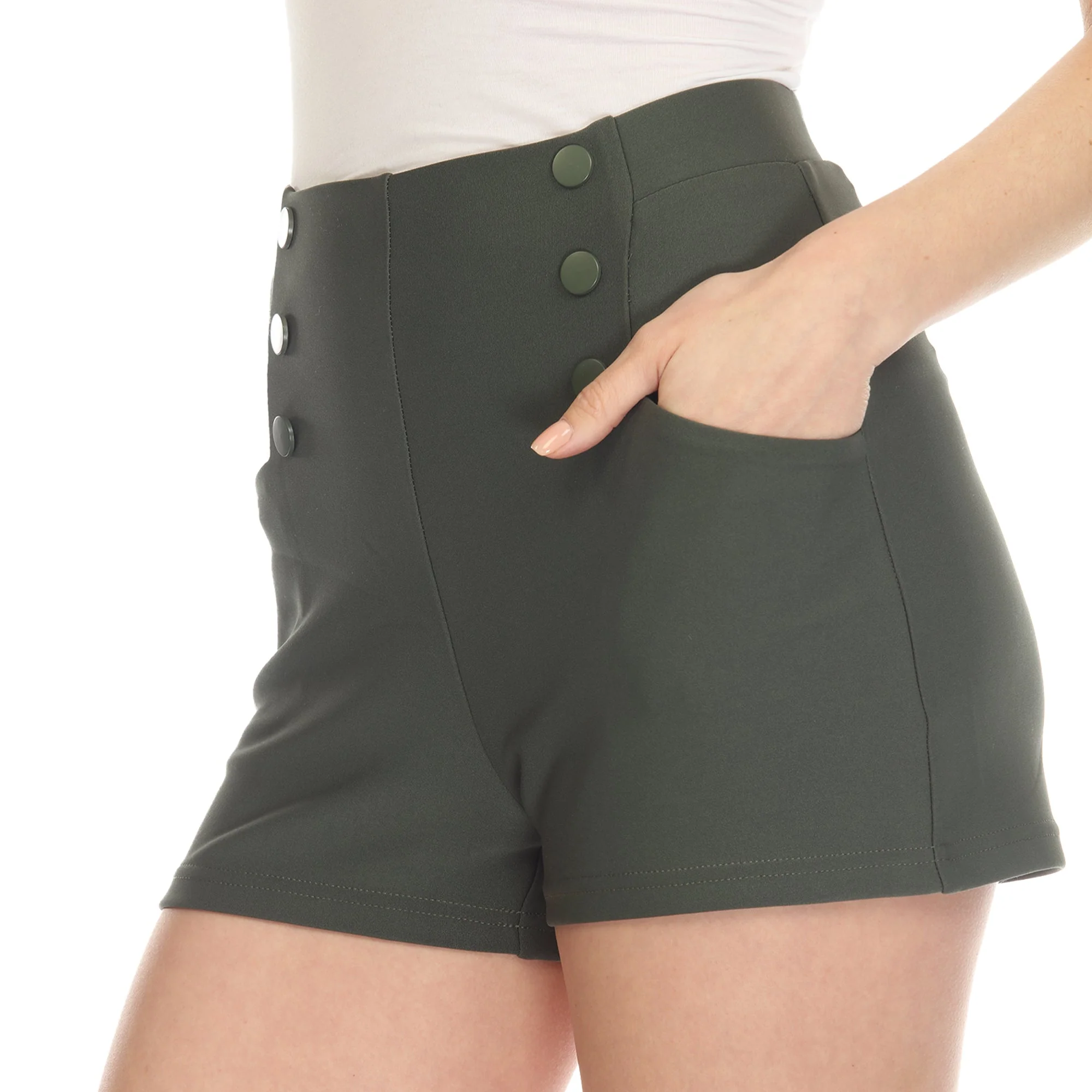 Tailored Front Button Shorts - Image 14