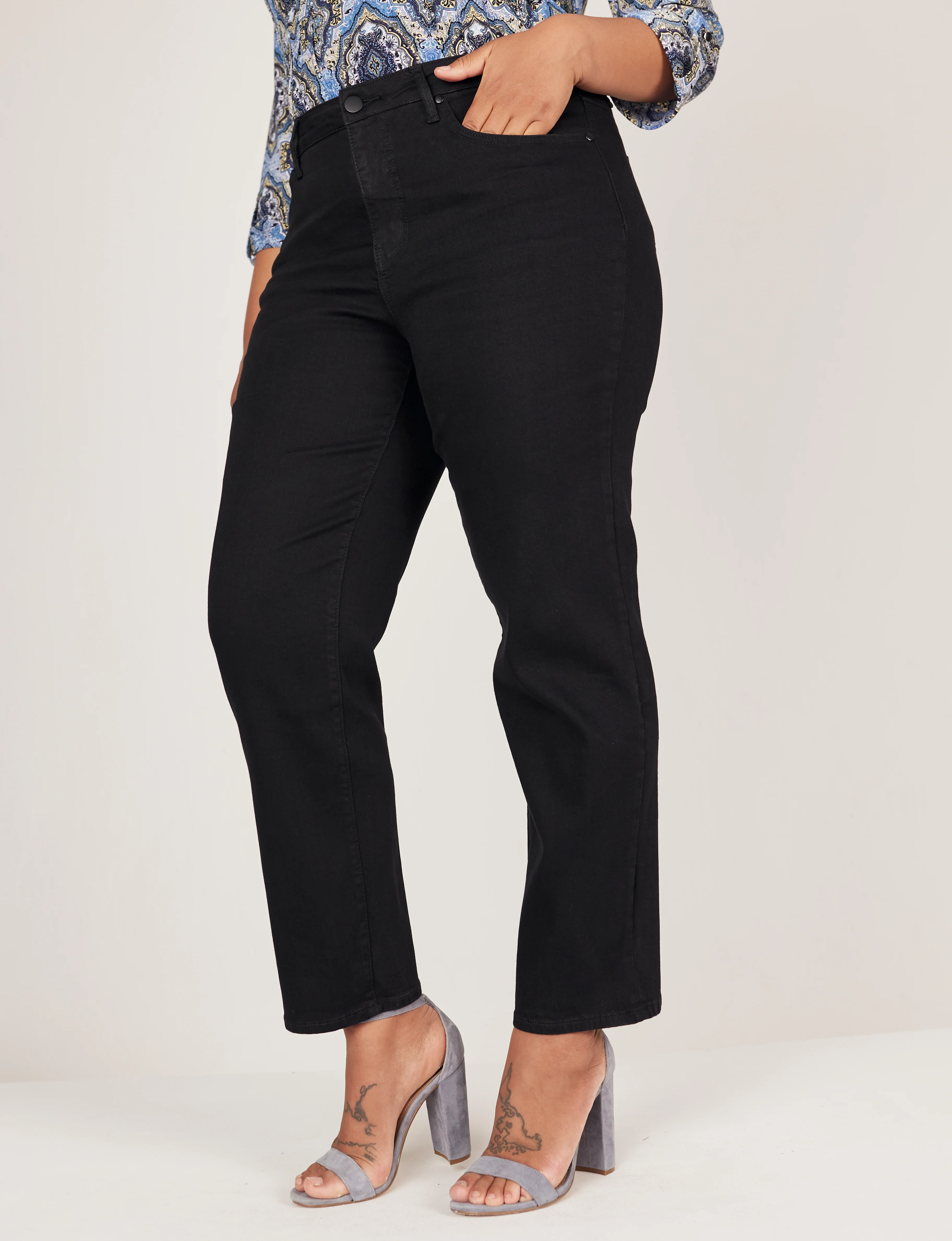 Westport Signature Black Straight Leg Jeans - Plus - Image 3