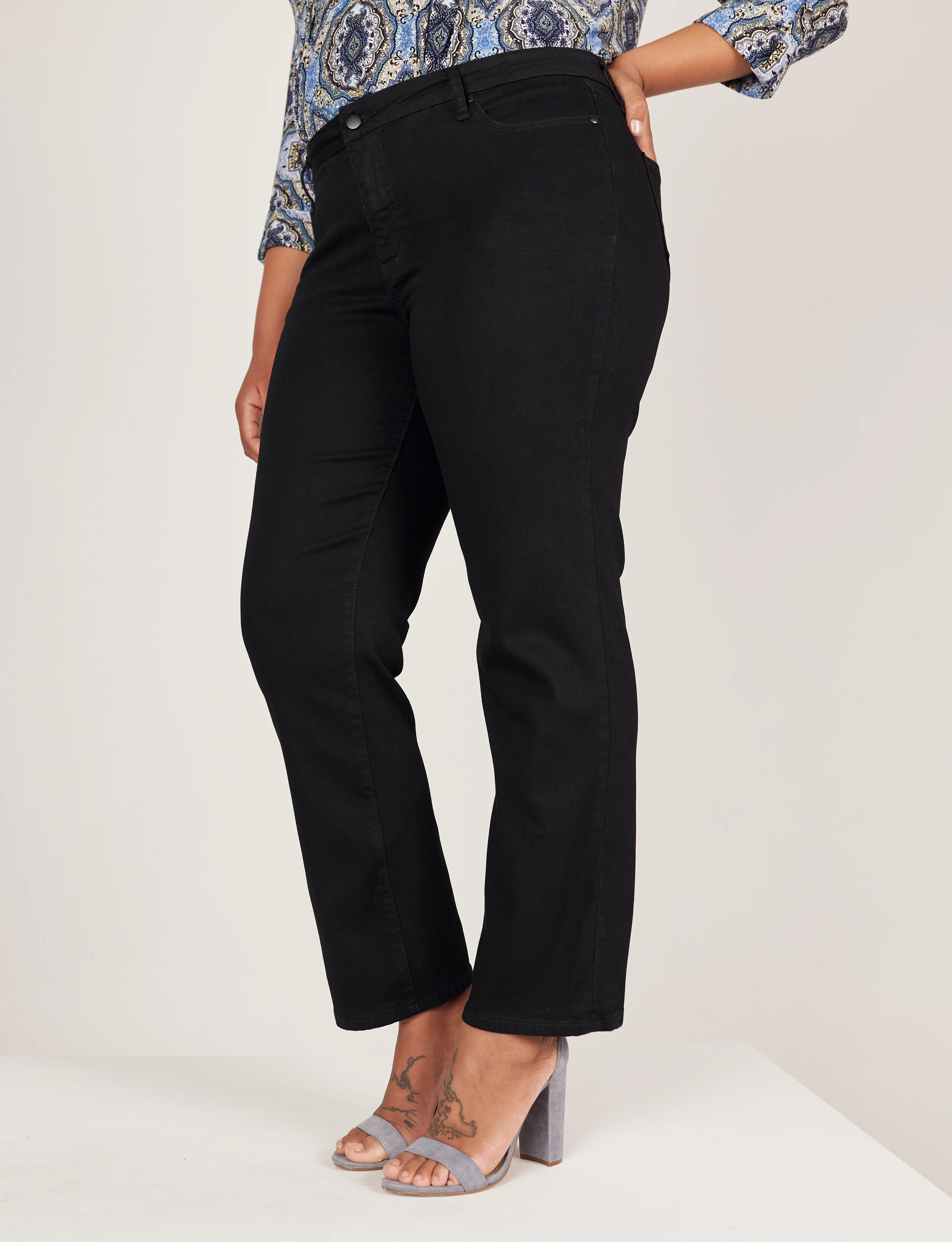 Westport Signature Black Straight Leg Jeans - Plus - Image 4