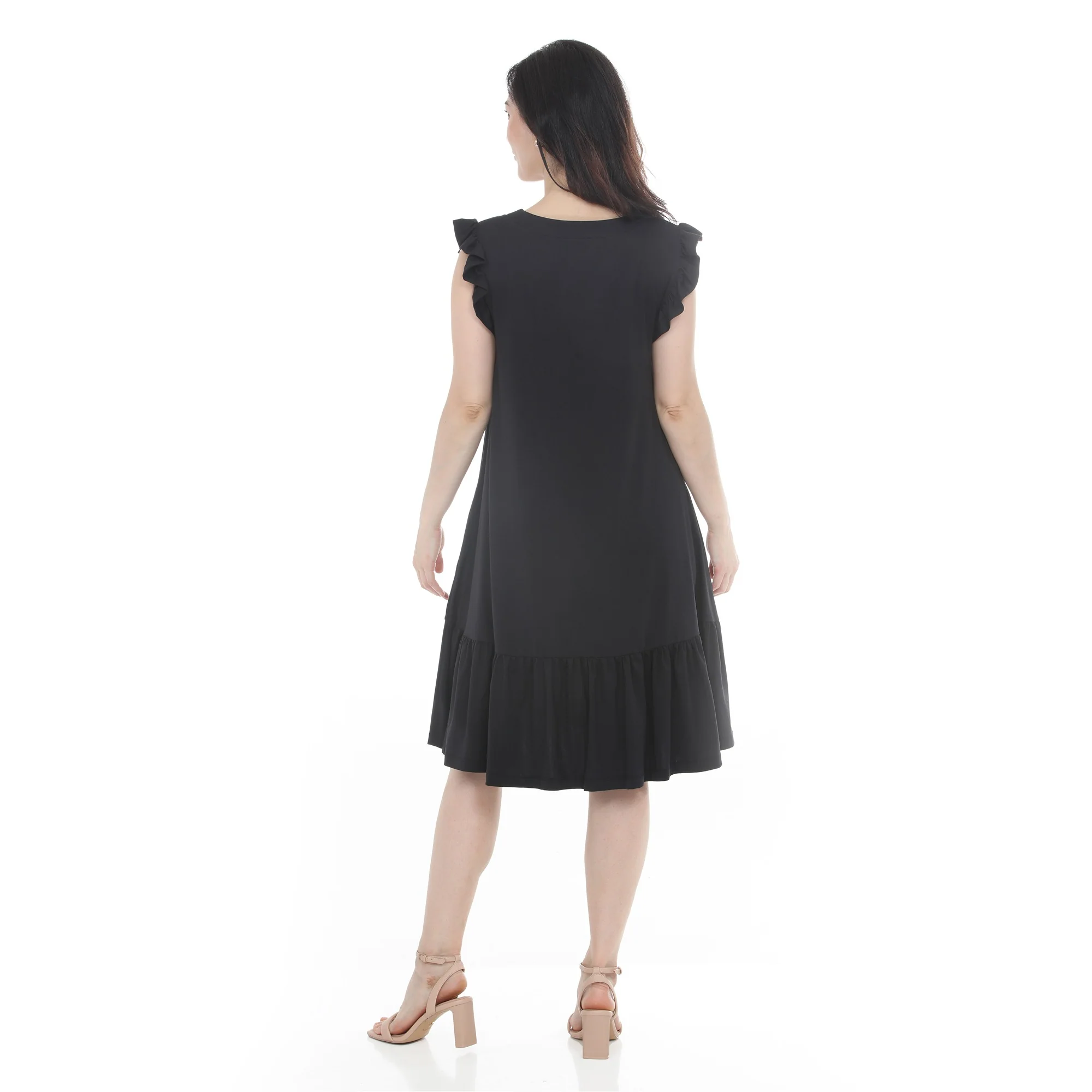 Women's Button Front Tiered Swing Dress - Image 3