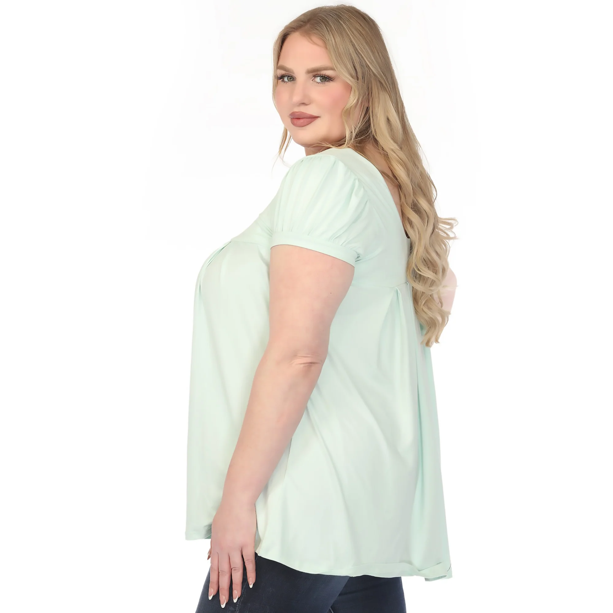 Women's  Cap Sleeve Pleated Top - Image 2