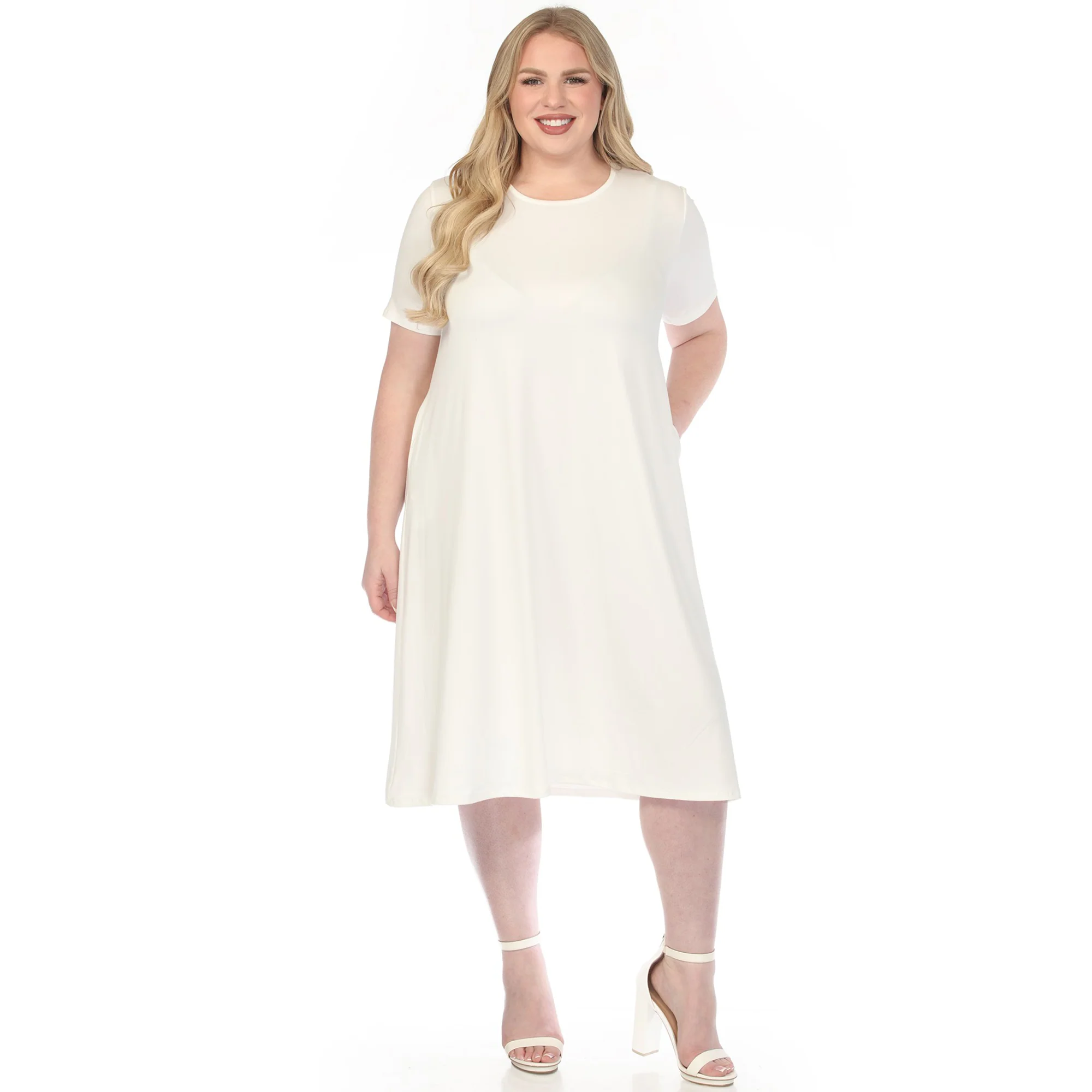 Women's  Crew Neck T-Shirt Dress - Image 10