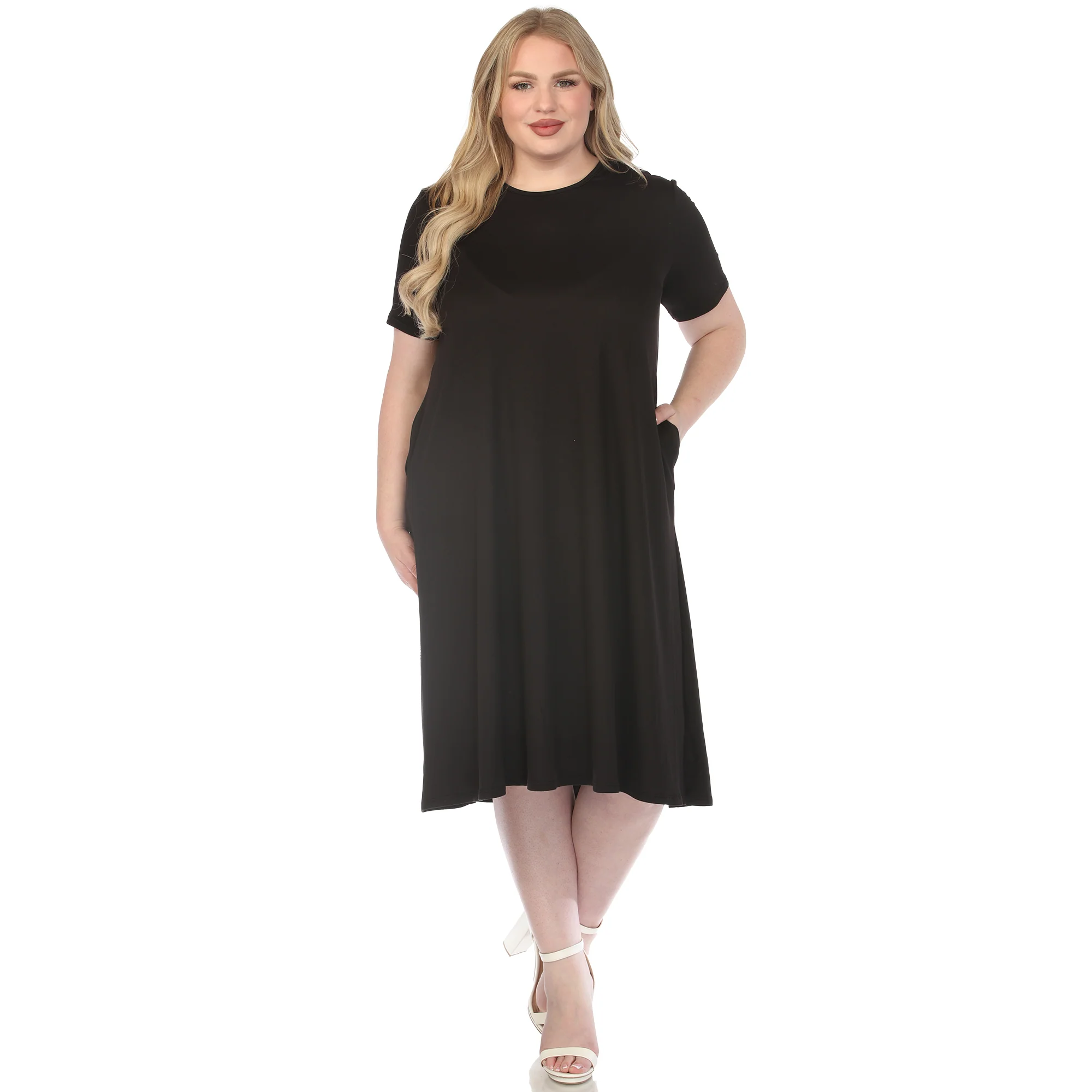 Women's  Crew Neck T-Shirt Dress - Image 5