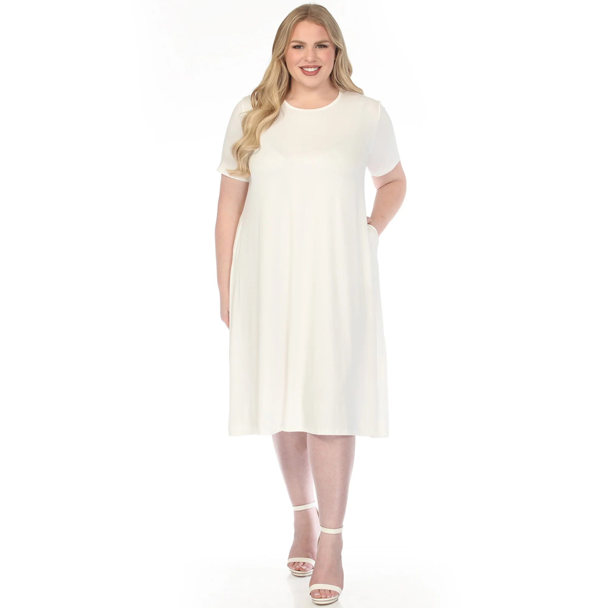 Women's  Crew Neck T-Shirt Dress - Image 6