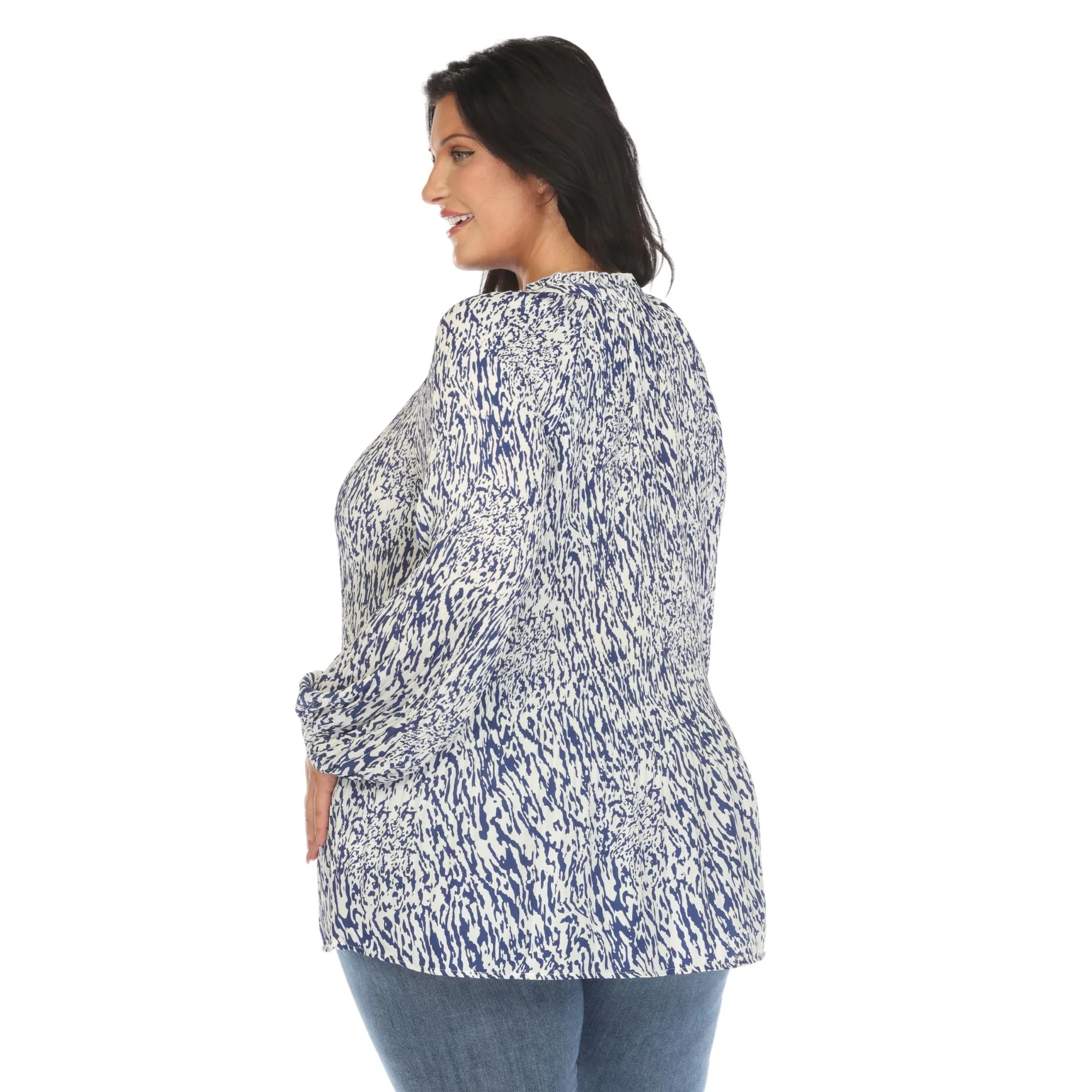 Women's Printed Peasant Blouse - Plus - Image 10