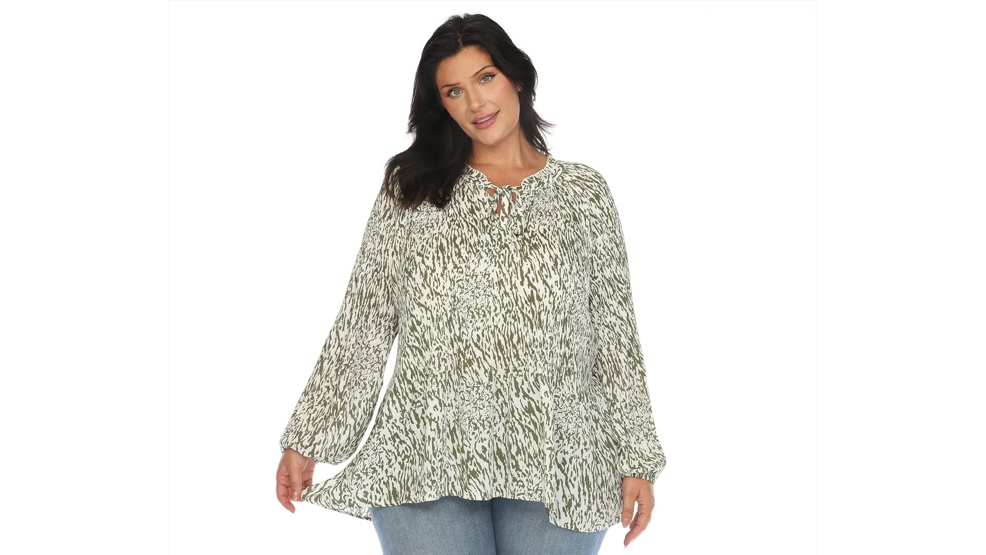 Women's Printed Peasant Blouse - Plus - Image 5
