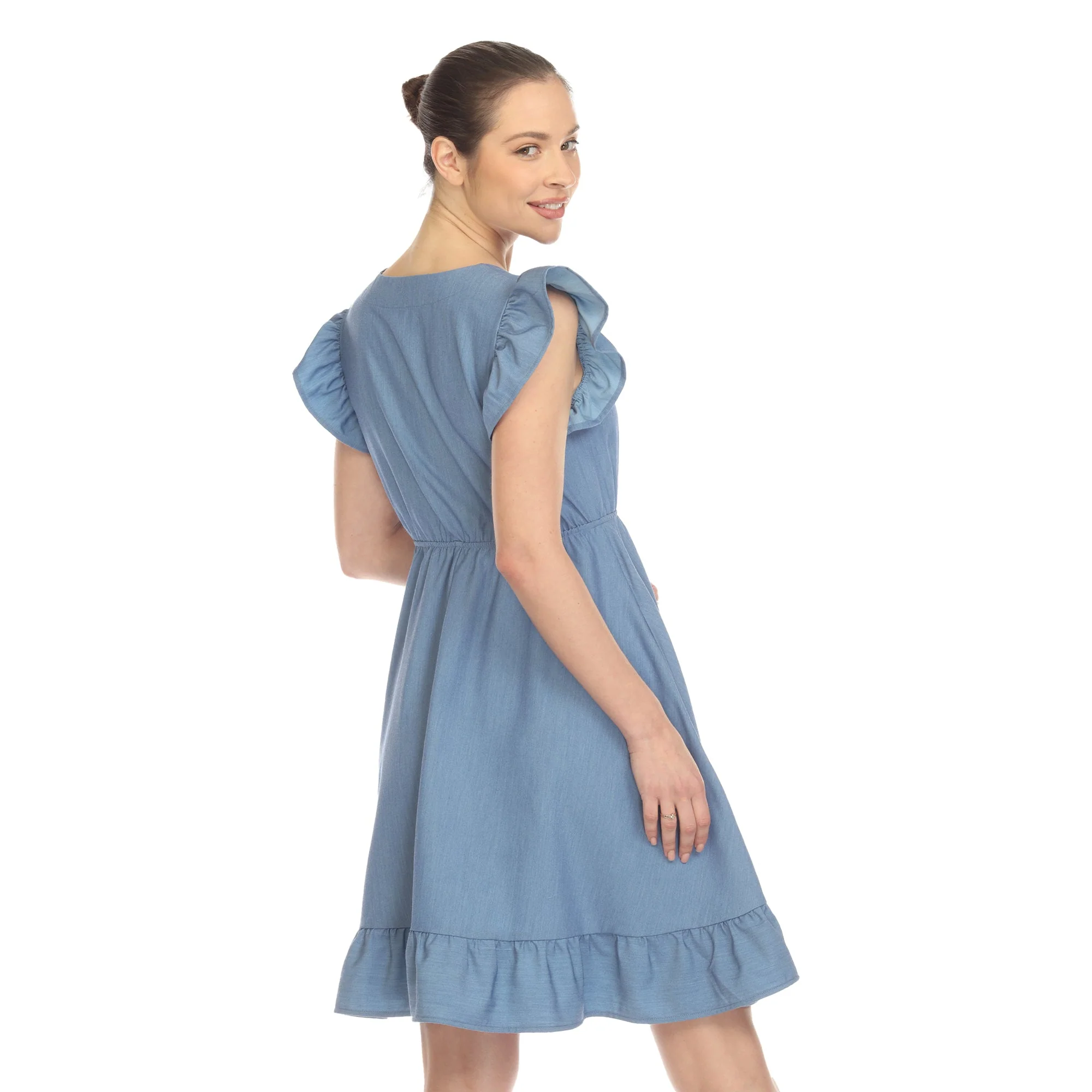 Ruffle Sleeve Knee-Length Dress - Image 9