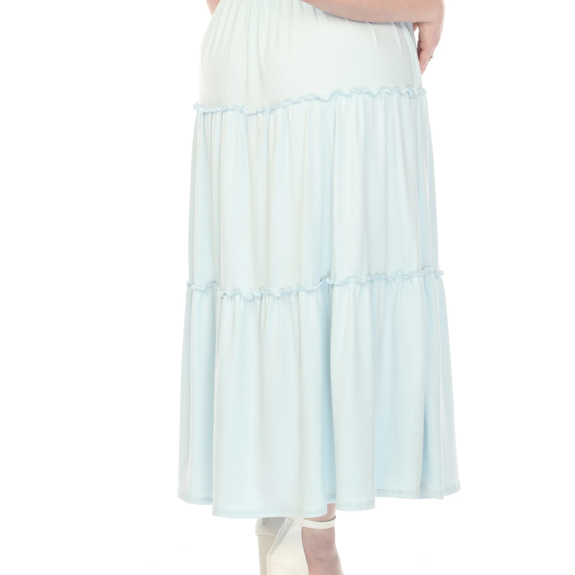 Women's  Square Neck Short Sleeve Tiered Dress - Image 9