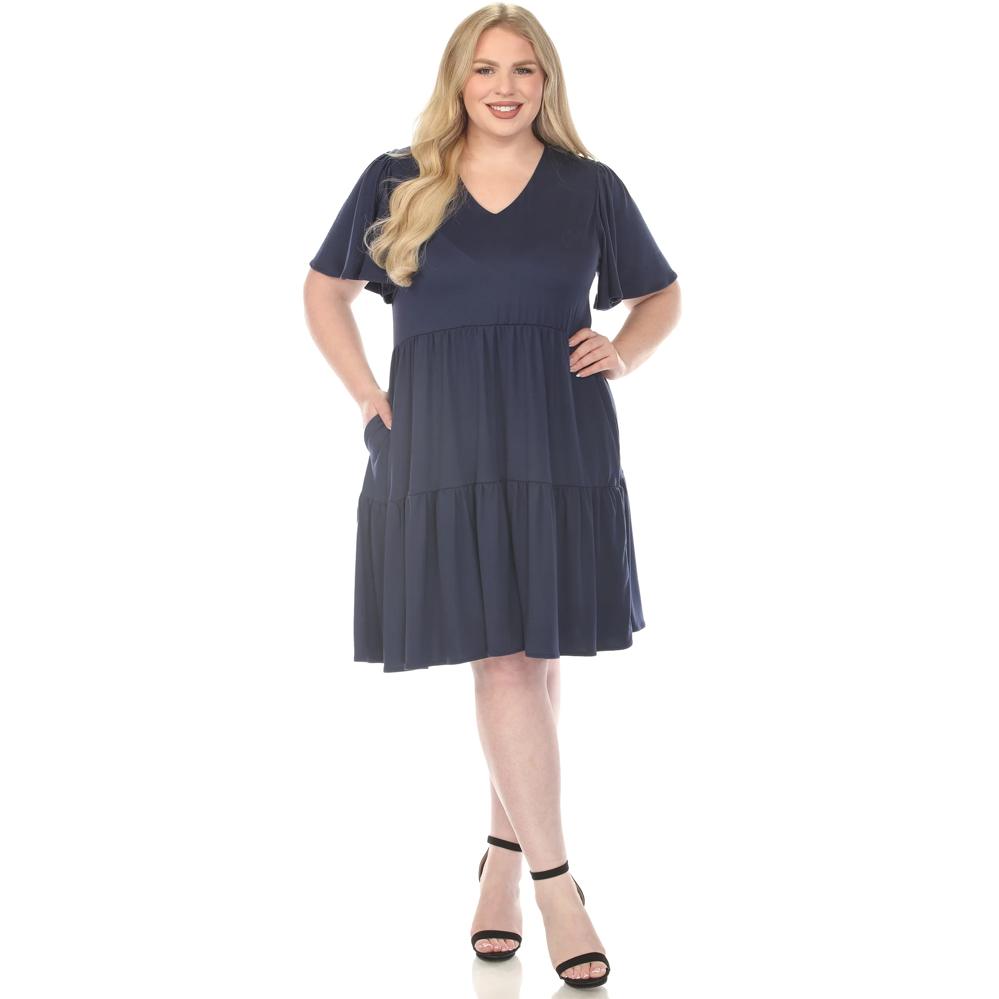Women's  V-Neck Short Sleeve Dress - Image 10