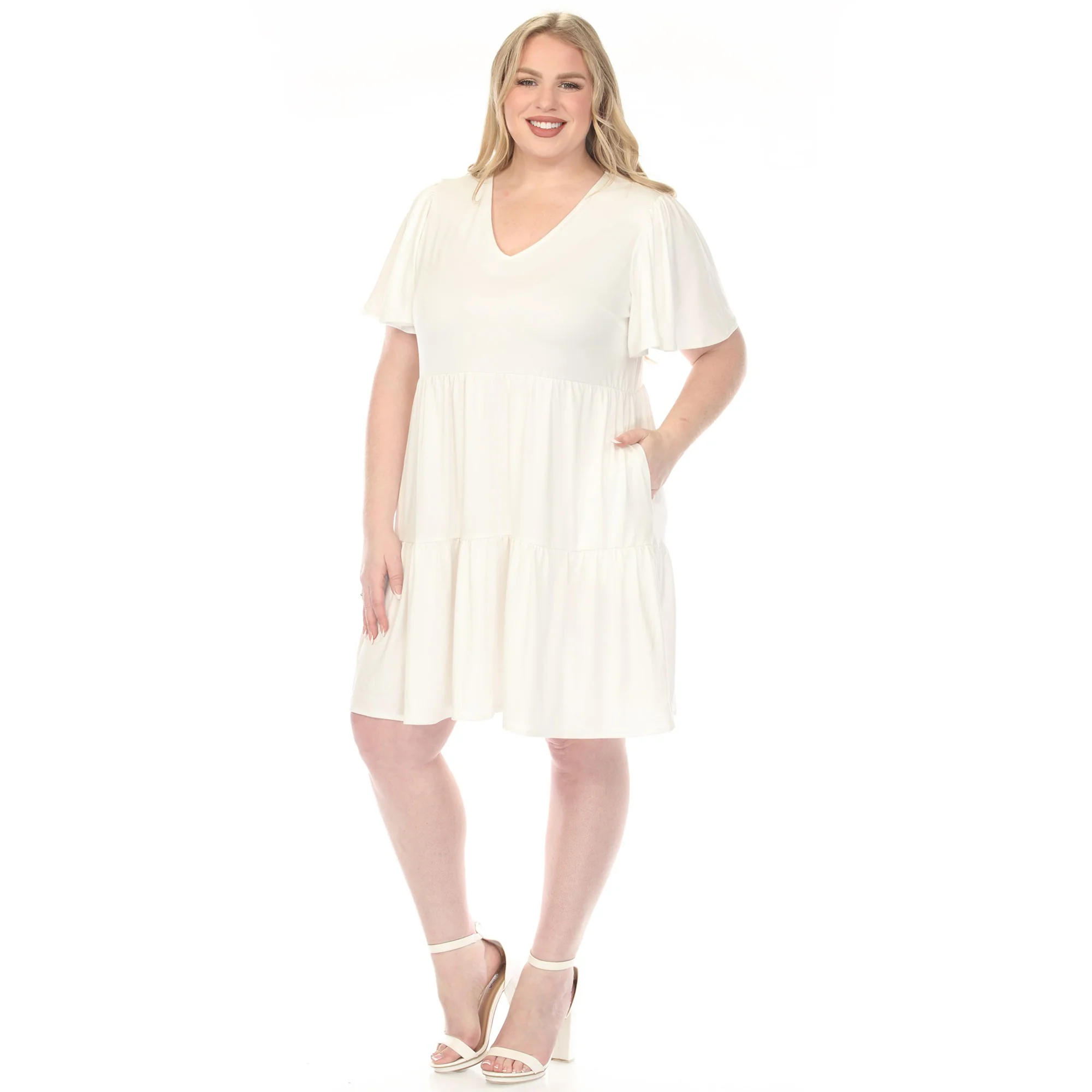 Women's  V-Neck Short Sleeve Dress - Image 12