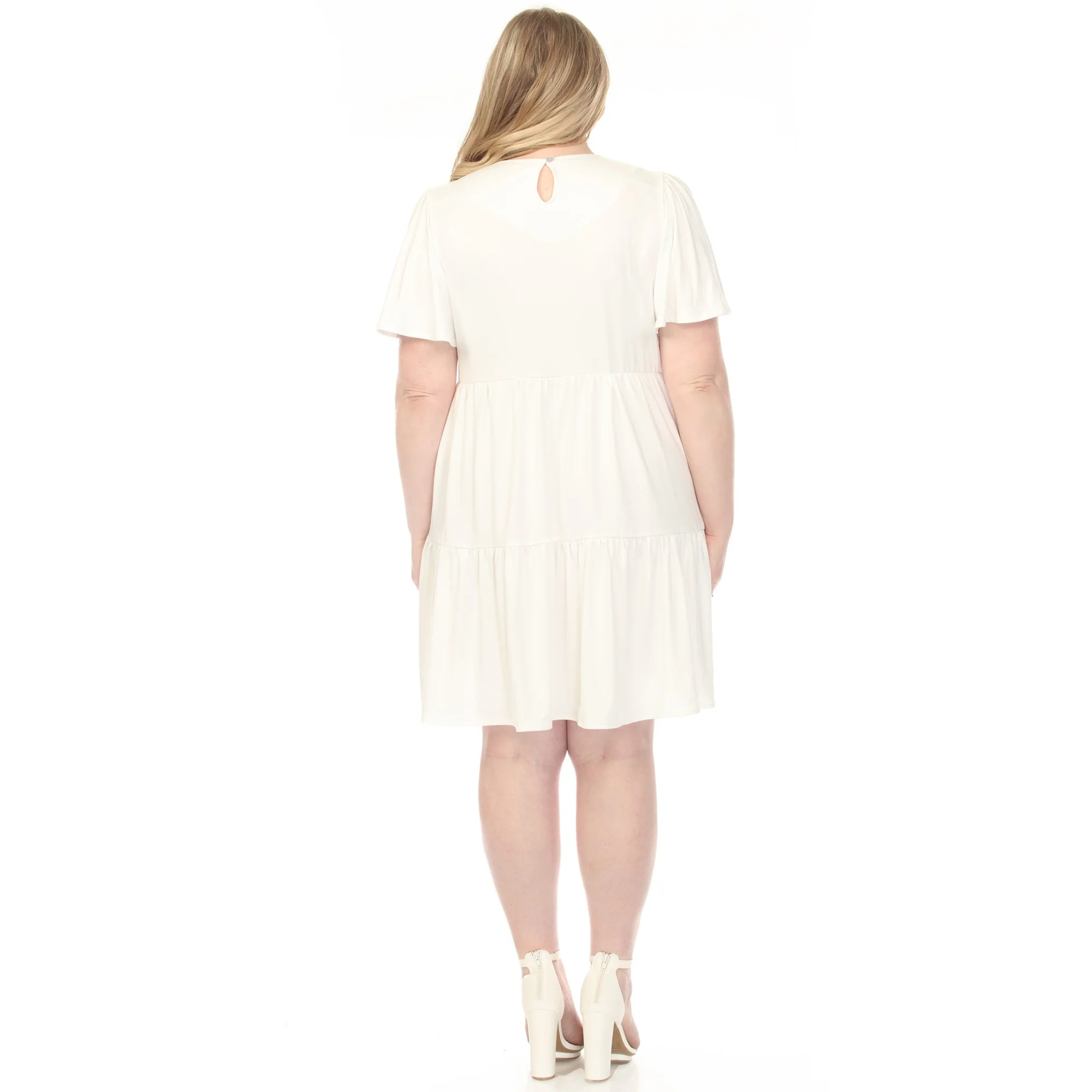 Women's  V-Neck Short Sleeve Dress - Image 13