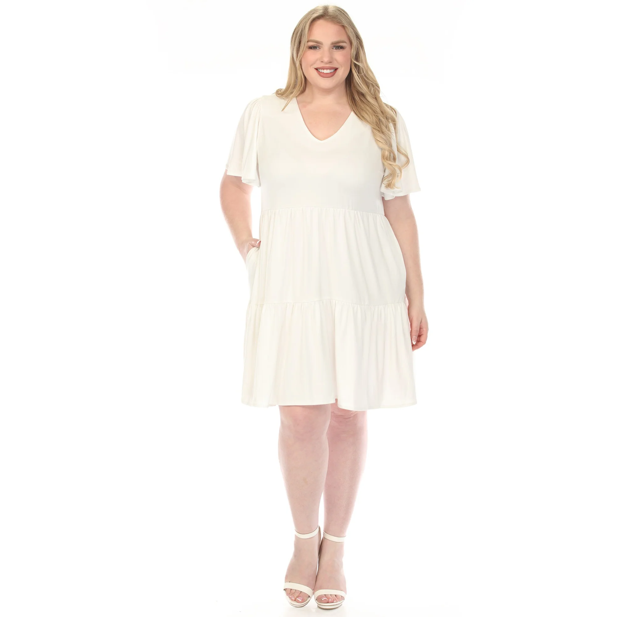 Women's  V-Neck Short Sleeve Dress - Image 15